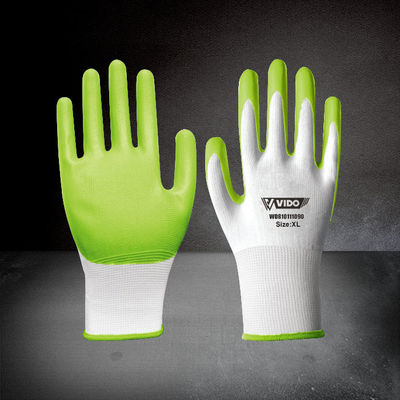 Wear Resistant VIDO 10.5inch Nitrile Gloves，The knitting part is made of refined polyester (13G)