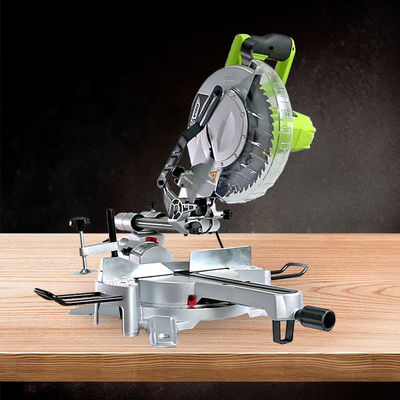 1800W Laser Sliding Drop Chop Angle Compound Miter Saw，Automatic protective guard to make your cutting more safe